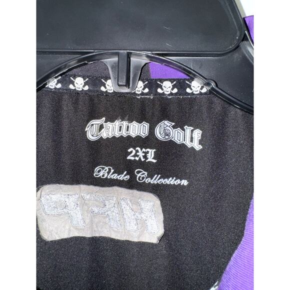 Tattoo Golf Men’s 2XL Purple Skull Blade Collection Polo - Picture 3 of 8